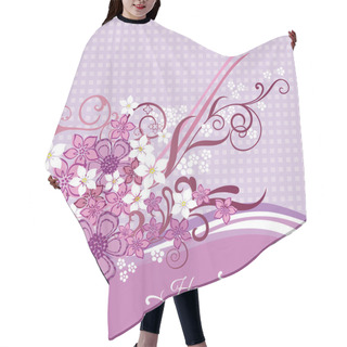 Personality  Happy Birthday Card With Pink And White Flowers Hair Cutting Cape