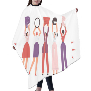 Personality  Strong And Independent Women Hold The Inscription Power Hair Cutting Cape