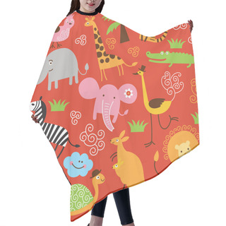Personality  Seamless Children Pattern With Cute Animals Hair Cutting Cape