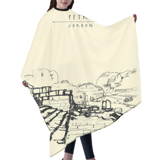 Personality   Tourist Postcard With Petra Historical Site Hair Cutting Cape