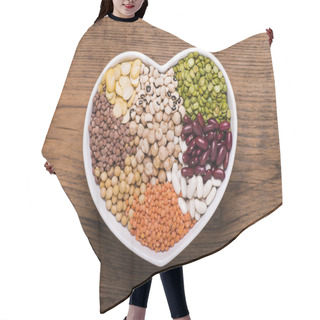 Personality  Heart-shaped Bowl Full Of Types Of Dry Legumes Hair Cutting Cape
