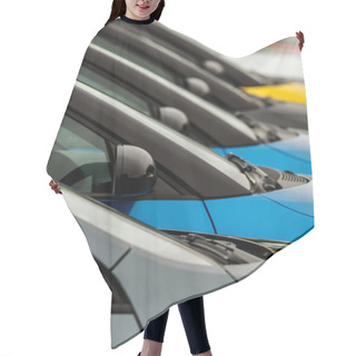 Personality  Car Wingmirrors On Display On Dealers Forecourt Hair Cutting Cape