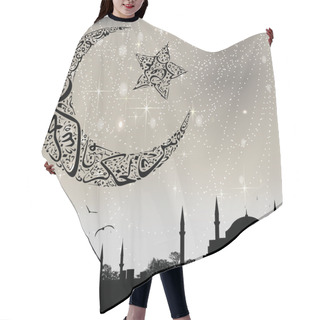 Personality  Istanbul And Calligraphy Moon And Star Hair Cutting Cape