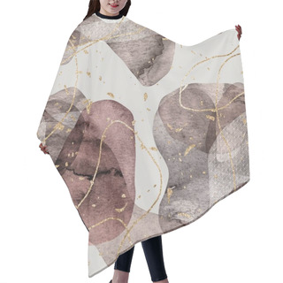 Personality  Seamless Minimalist Abstract Paint And Gold Blobs Hair Cutting Cape