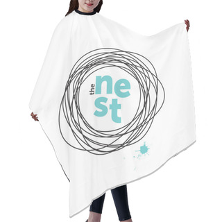 Personality  The Nest Creative Logo. Doodling. Robin Eggs Hair Cutting Cape