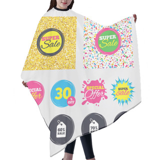 Personality  Sale Price Tag Icons. Discount Symbols. Hair Cutting Cape