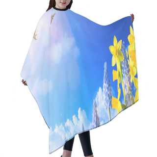 Personality  Spring Landscape Background With Fresh Spring Flowers Hair Cutting Cape