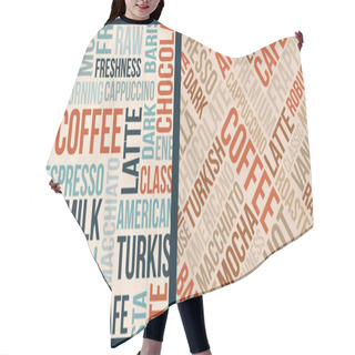 Personality  Coffee Pattern With Words In Retro Style Hair Cutting Cape