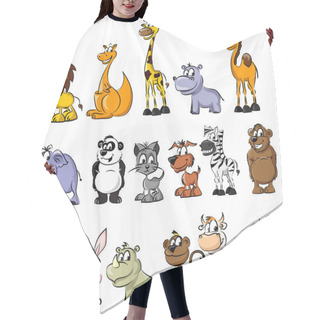 Personality  Set Of Wild And Domestic Animals Hair Cutting Cape