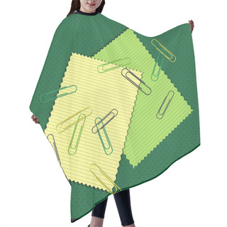 Personality  Papers With Colored Paper Clips Hair Cutting Cape