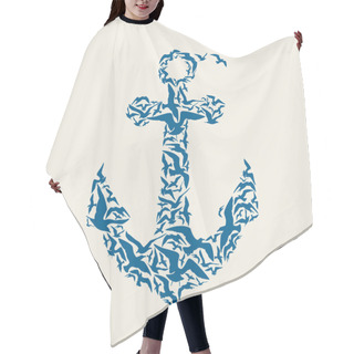 Personality  Anchor Vector Hair Cutting Cape