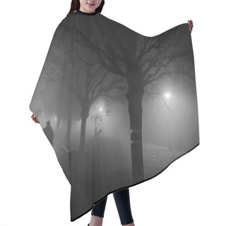 Personality  Silhouette Of A Foggy Forest In The Fog. Hair Cutting Cape