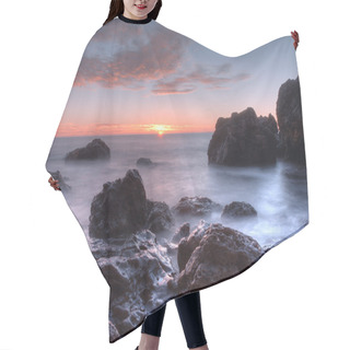 Personality  Beautiful Landscape Blue Sea And Waves Hair Cutting Cape