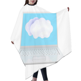 Personality  Laptop Is Connected To The Cloud Server Hair Cutting Cape