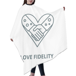 Personality  Love Fidelity Vector Line Icon, Linear Concept, Outline Sign, Symbol Hair Cutting Cape