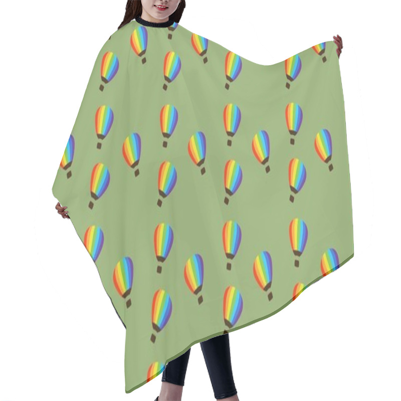 Personality  Colored background with different accessories hair cutting cape