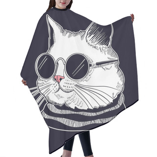 Personality  Cat With Sunglasses, Vector Illustration Hair Cutting Cape