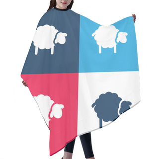 Personality  Black Sheep Blue And Red Four Color Minimal Icon Set Hair Cutting Cape