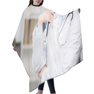 Personality  Doctor In White Coat With Stethoscope Hair Cutting Cape