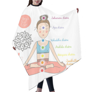 Personality  Yoga Girl Meditating In Lotus Position Hair Cutting Cape