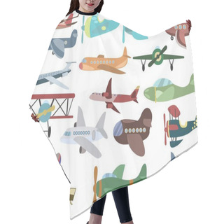 Personality  Set Of Airplanes. Transport Aircraft Silhouettes Collection Hair Cutting Cape