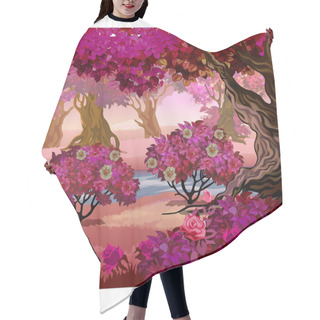 Personality  Fairy Forest With Pink Trees. Fantasy Nature. Hair Cutting Cape