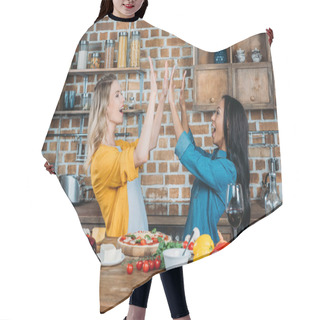 Personality  Women With Pizza In Kitchen  Hair Cutting Cape