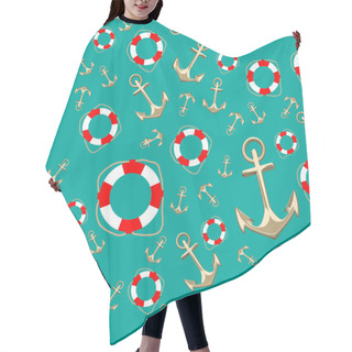Personality  Background With Anchors And Buoys Hair Cutting Cape