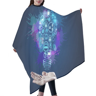 Personality  Communication And Innovation Concept Hair Cutting Cape