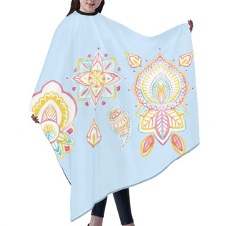 Personality  Watercolor Traditional Ethnic Vector Ornament Hair Cutting Cape