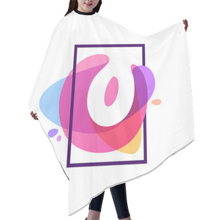 Personality  O Letter Logo In Square Frame At Watercolor Splash Background. Hair Cutting Cape