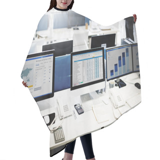 Personality  Workplace With Computers In The Office Hair Cutting Cape