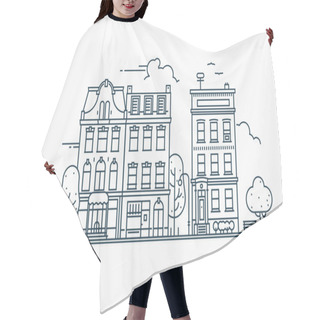 Personality  Beautiful Detailed Linear Cityscape Hair Cutting Cape