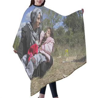 Personality  Syrian Refugee Mother Daughter Hair Cutting Cape