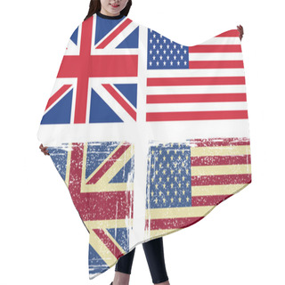 Personality  British And American Flags Hair Cutting Cape