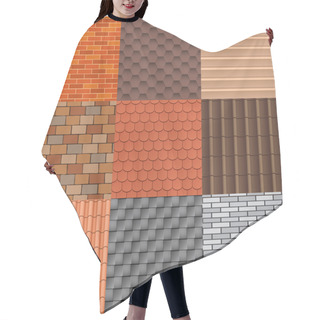 Personality  Roof Tiles And Roof Texture Vector Set. Hair Cutting Cape