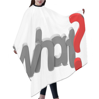 Personality  3D Question Word What On White Background Hair Cutting Cape