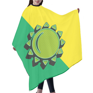 Personality  Big Sun Green And Yellow Modern 3d Vector Icon Logo Hair Cutting Cape