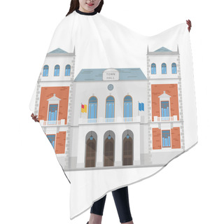 Personality  Cute Cartoon Vector Illustration Of A Town Hall Hair Cutting Cape