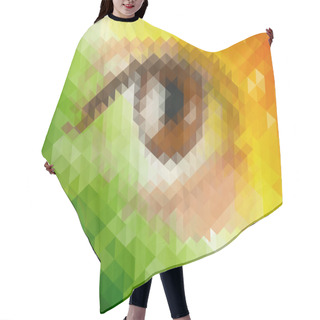 Personality  Abstract Futuristic Background With Human Eye.  Hair Cutting Cape