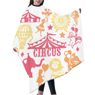 Personality  Paper Cut Silhouette Vintage Circus Set Hair Cutting Cape