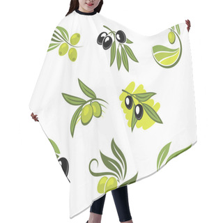 Personality  Green And Black Olives Set Hair Cutting Cape