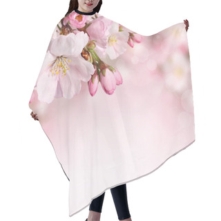 Personality  Spring Background With Pink Flowers Hair Cutting Cape