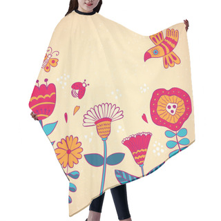 Personality  Flowers Birds And Beetles Hair Cutting Cape