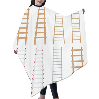 Personality  Set Of Ladders. Hair Cutting Cape
