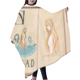 Personality  Letter N With Naiad Hair Cutting Cape