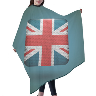 Personality  United Kingdom Flag With Fabric Texture. Vector Icon. Hair Cutting Cape