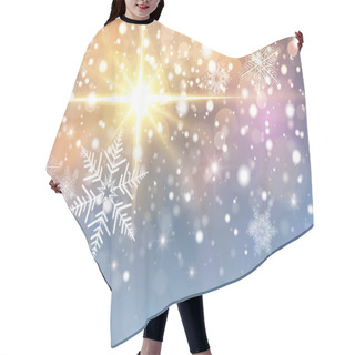 Personality  Christmas Background With Snowflakes Hair Cutting Cape