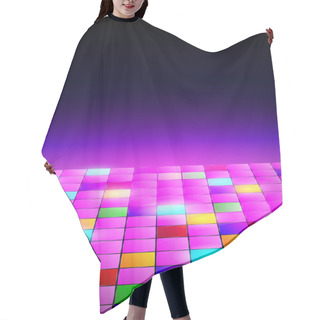 Personality  Dance Floor Amongst Open Space. Night Disco Party. Neon Retro Dance Floor Background. Vector Illustration Hair Cutting Cape