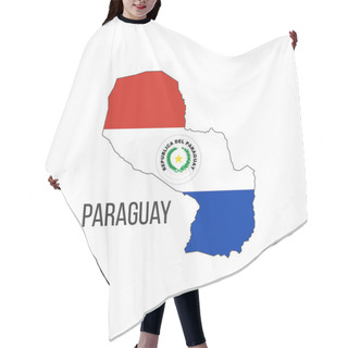 Personality  Paraguay Flag Map. The Flag Of The Country In The Form Of Borders. Stock Vector Illustration Hair Cutting Cape
